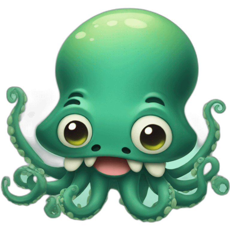  a cute kraken with a cute confuse face emoji