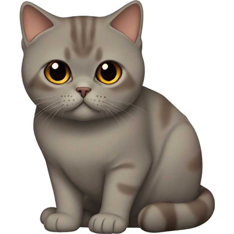 Brown british shorthair with Brown eyes sitting  emoji