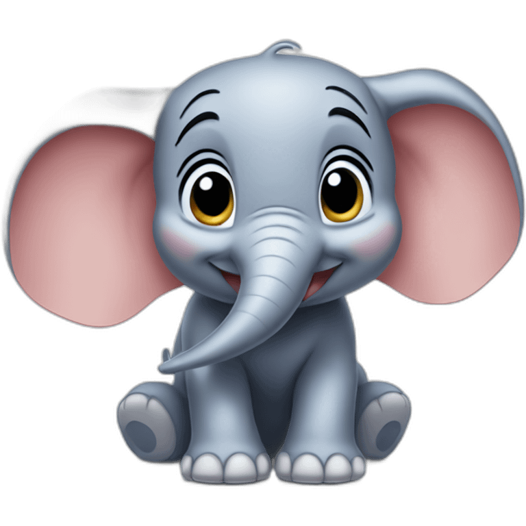 "Dumbo, the elephant who has fun with Stitch." emoji