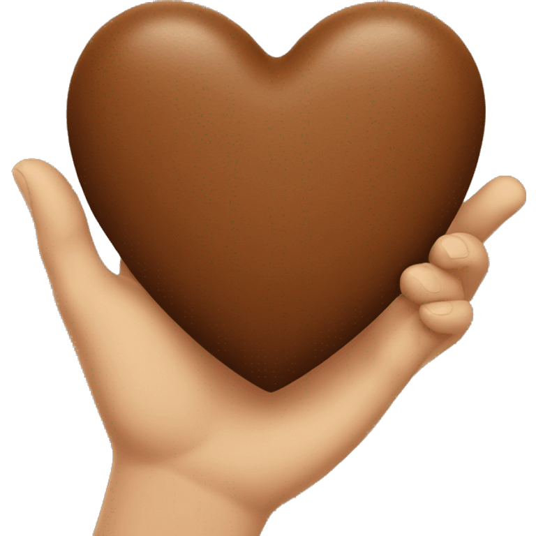 Brown heart in hand emoji