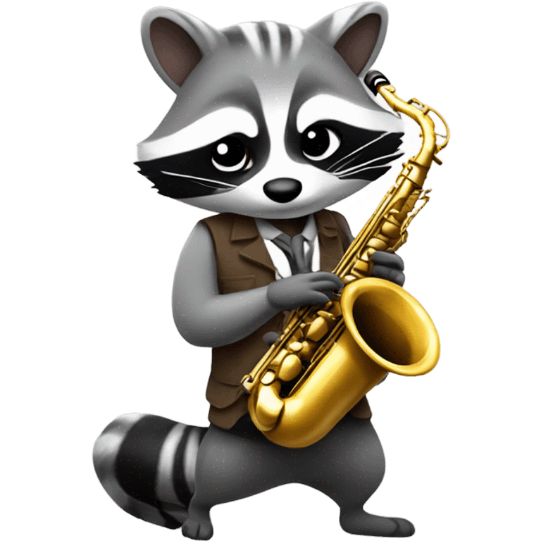 Raccoon playing saxophone emoji