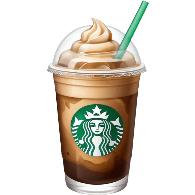 Starbuck ice coffee with ice cubes emoji