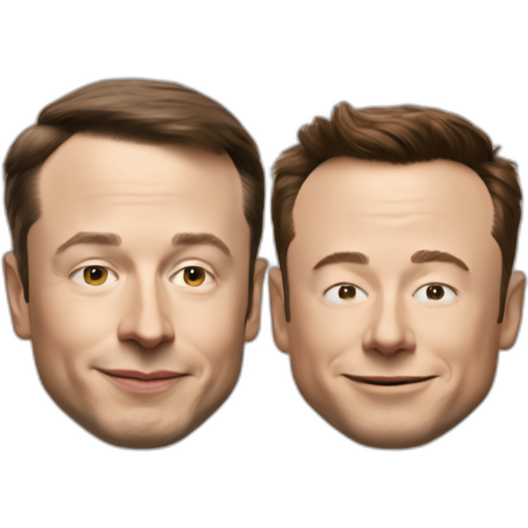 Macron et elon musk faisant un calin emoji