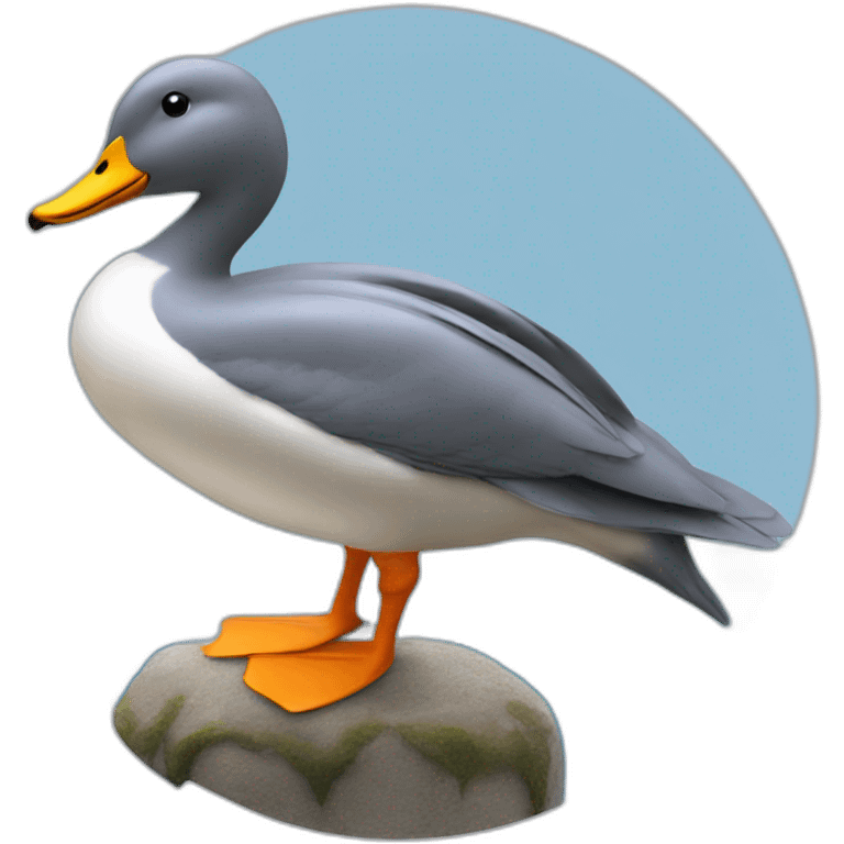 Dauphin sur un canard emoji