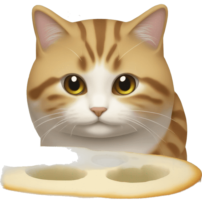 Chat qui mange un cailloux  emoji