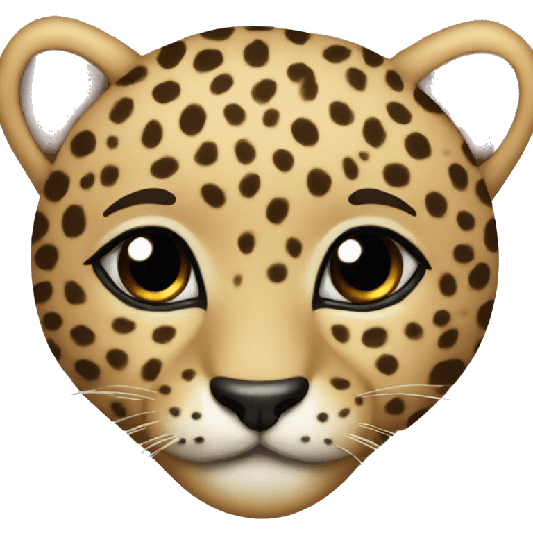 Cute Leopard with heart for eyes emoji