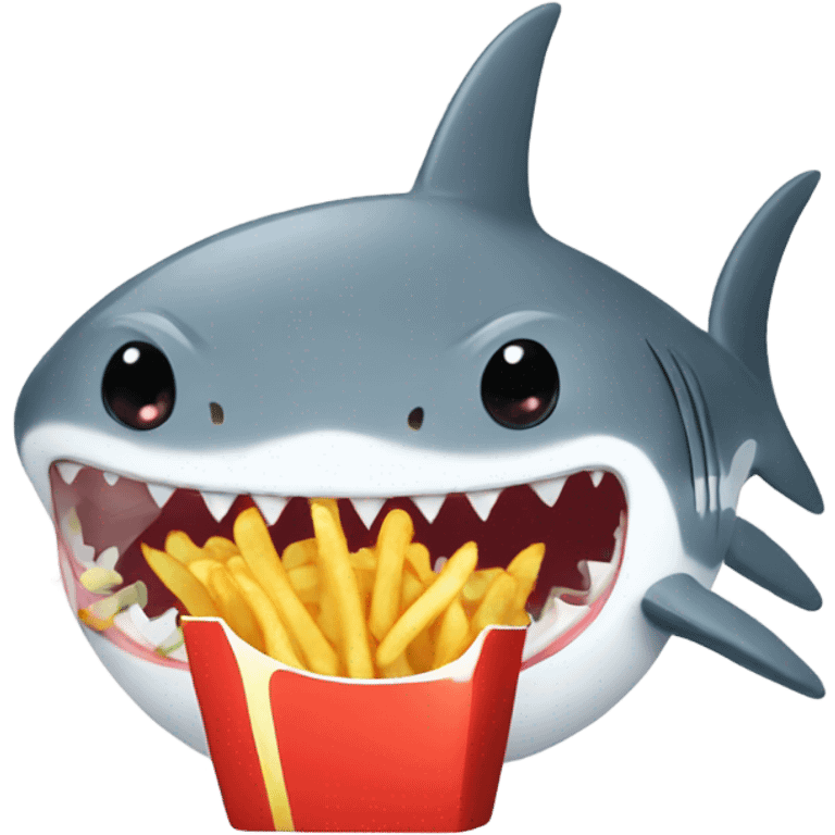 shark eating french fries emoji