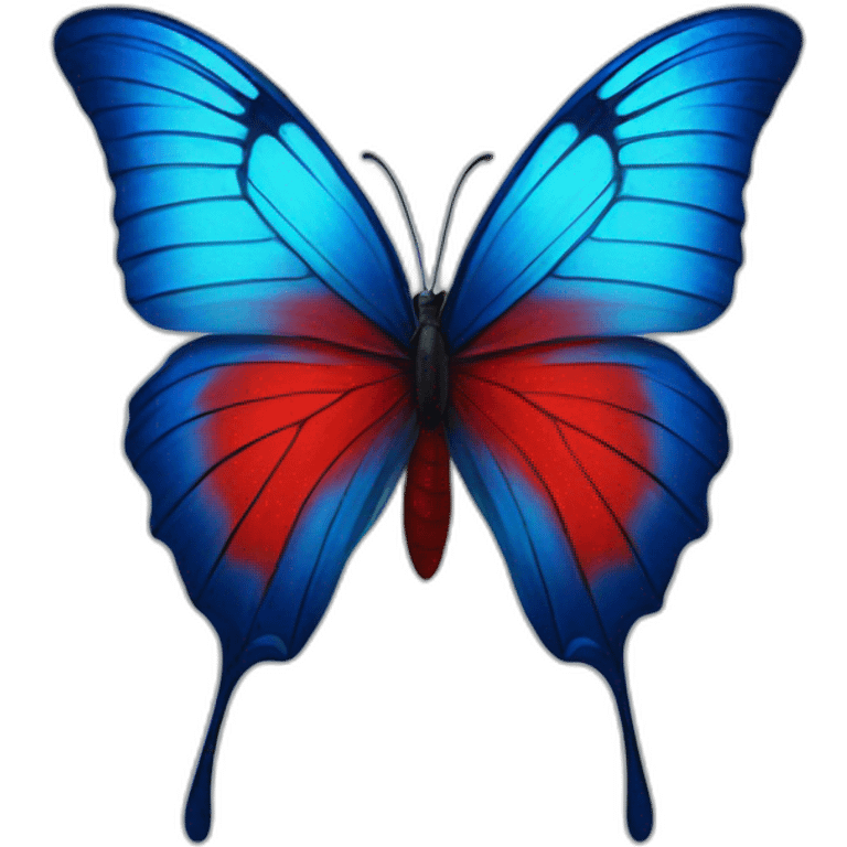 Red heart blue butterfly  emoji