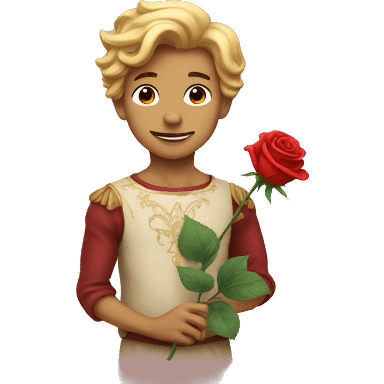 A little prince with a rose emoji