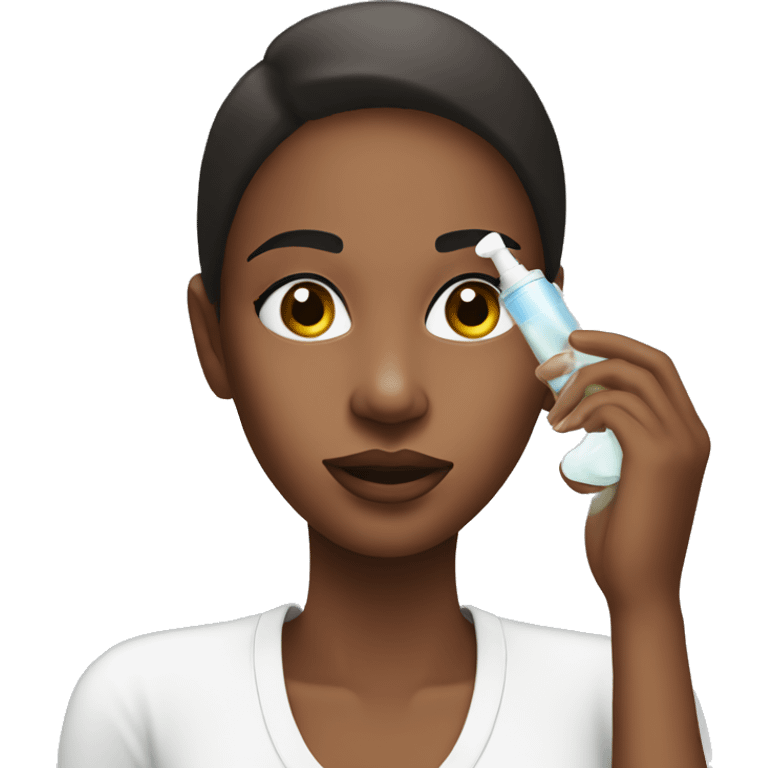 Girl putting serum on face  emoji