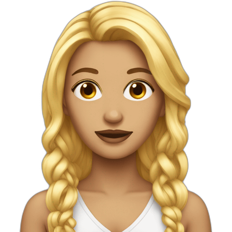 Femme 2 longues tresses emoji