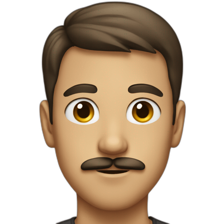 Young man with moustaches emoji