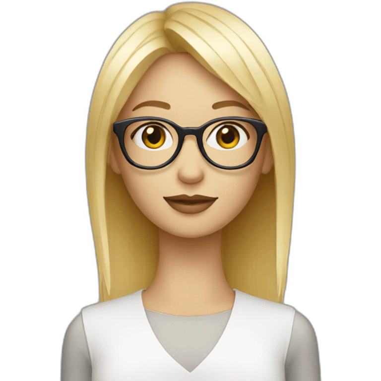 blonde designer with glasses and fringe emoji