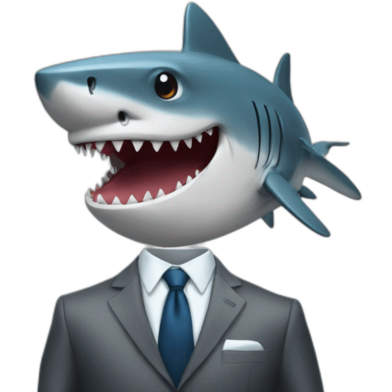 Shark with a suit emoji