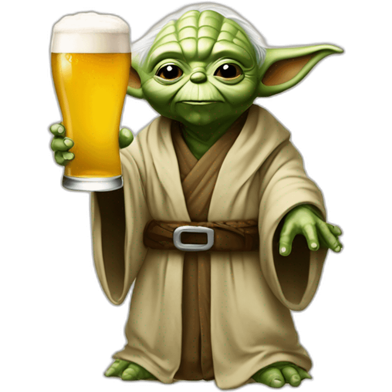 Yoda buvant une biere emoji