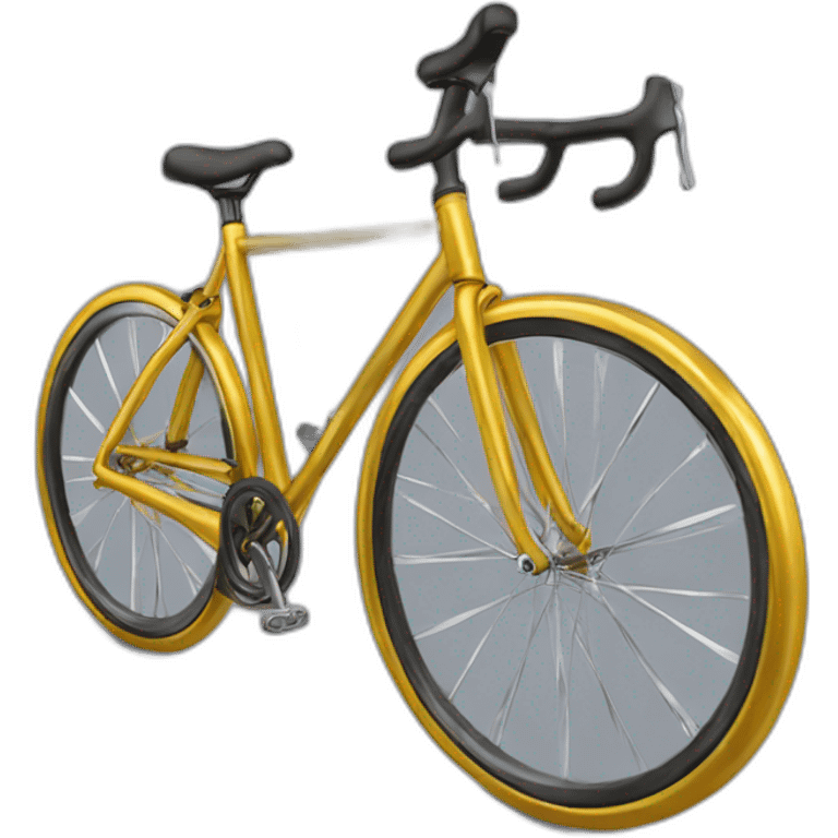 Rueda de bicicleta de oro emoji