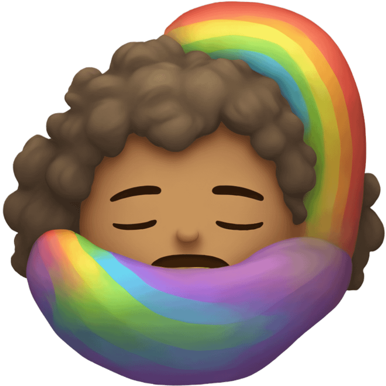 Caveman sleeping under rainbow  emoji