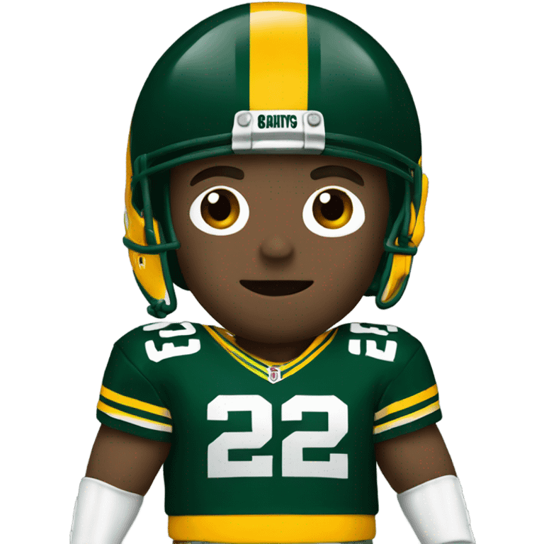 White male in a Packers football uniform emoji