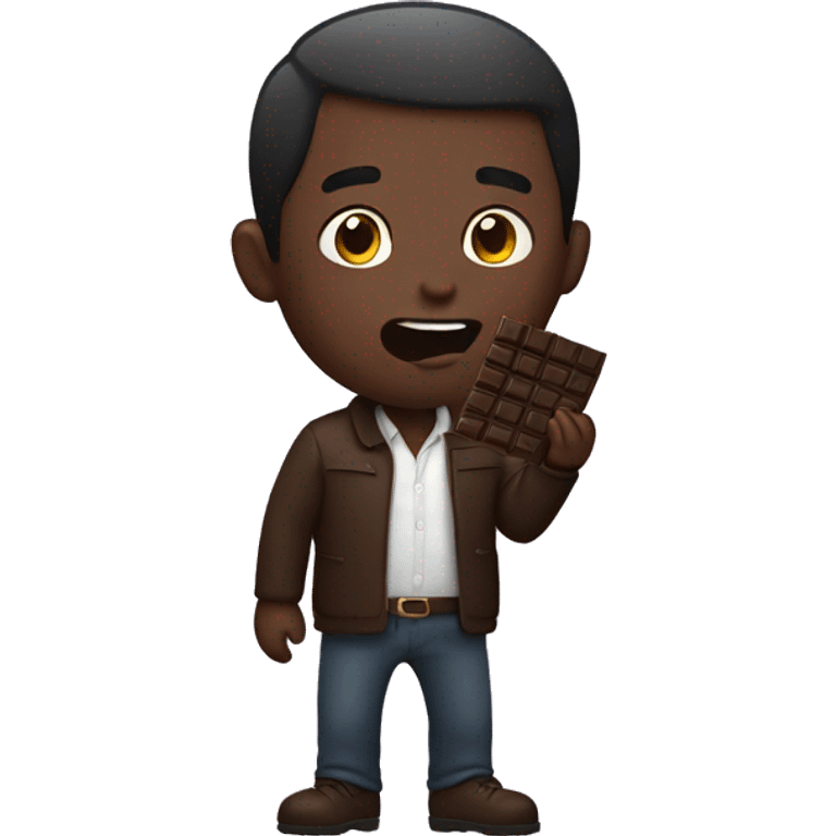  man eating dark chocolate emoji