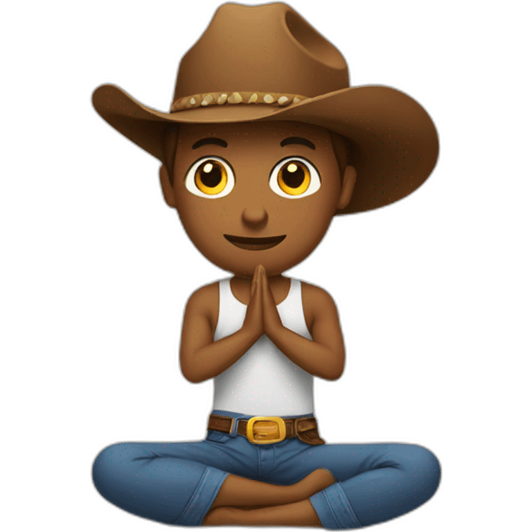 Cowboy doing yoga emoji