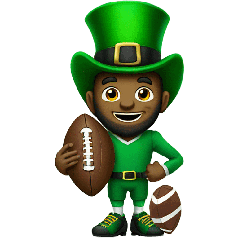 Leprechaun with football emoji