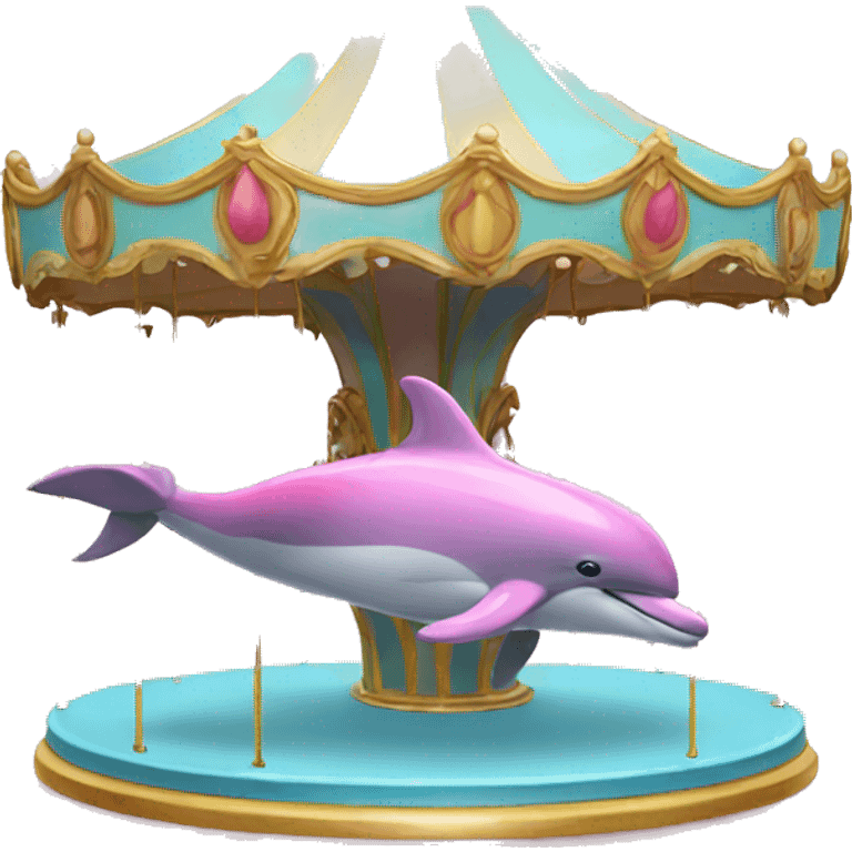 a pink Dolphin on a carousel emoji