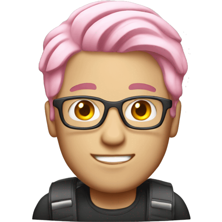 pink hair white man with laptop emoji