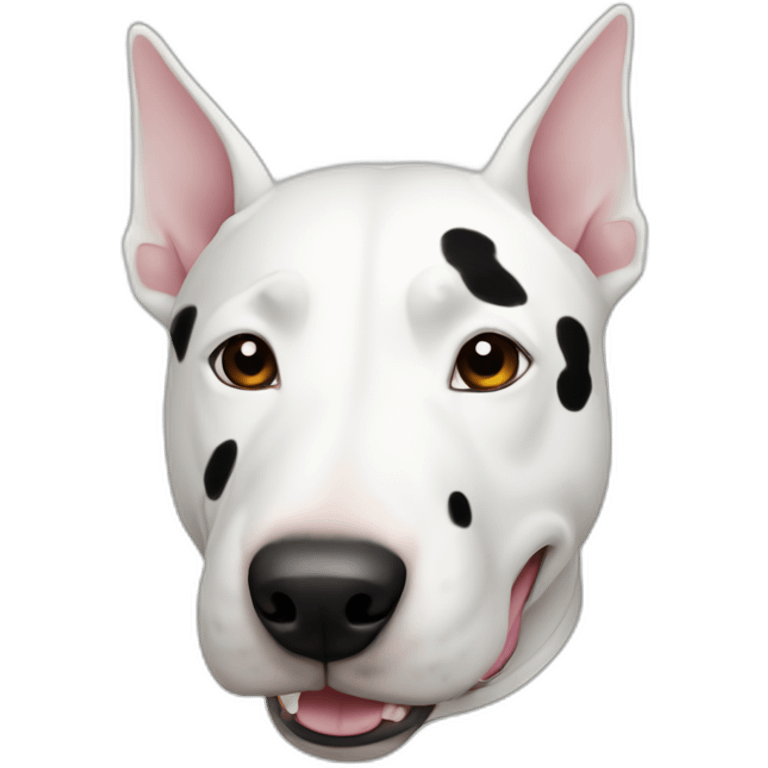 white bull terrier with black spot emoji