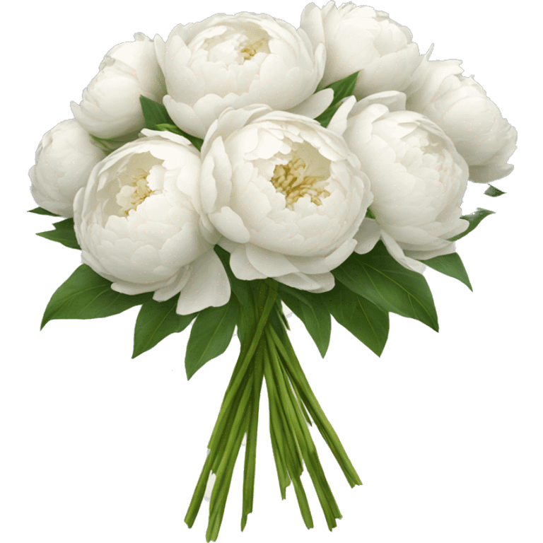 White peonies bouquet  emoji