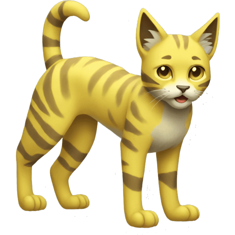 Yellow lombax-Zeraora-cat full body emoji