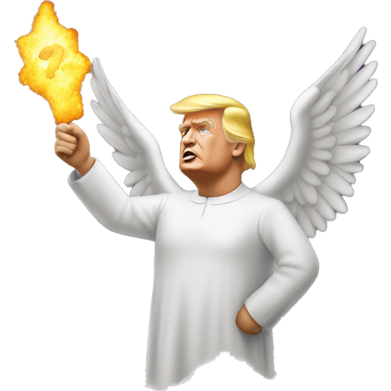 Trump goes in to the heaven emoji