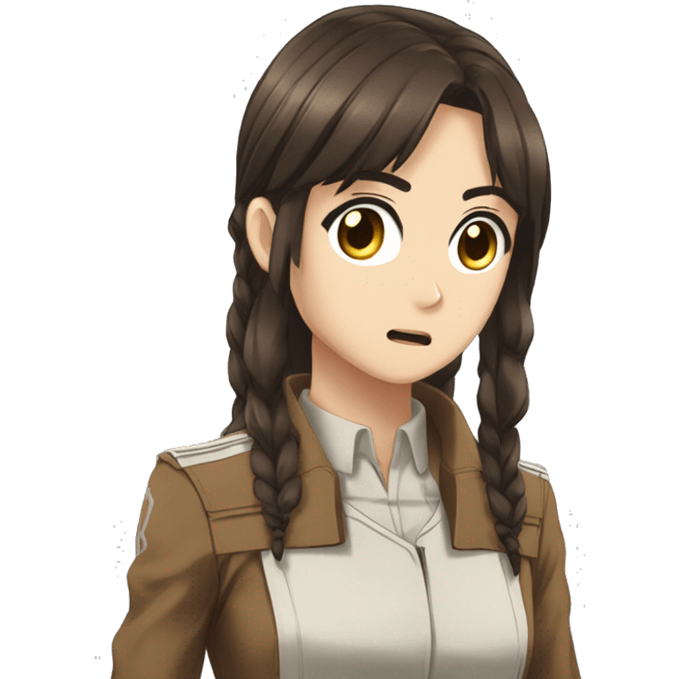 Sasha Braus brown hair hair in a ponytail anime attack on titan emoji