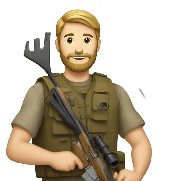 White guy with beard deer hunting emoji