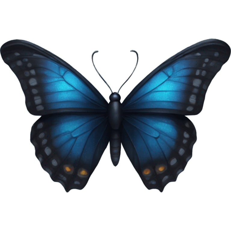 Black butterfly with blue shimmer on the wings   emoji