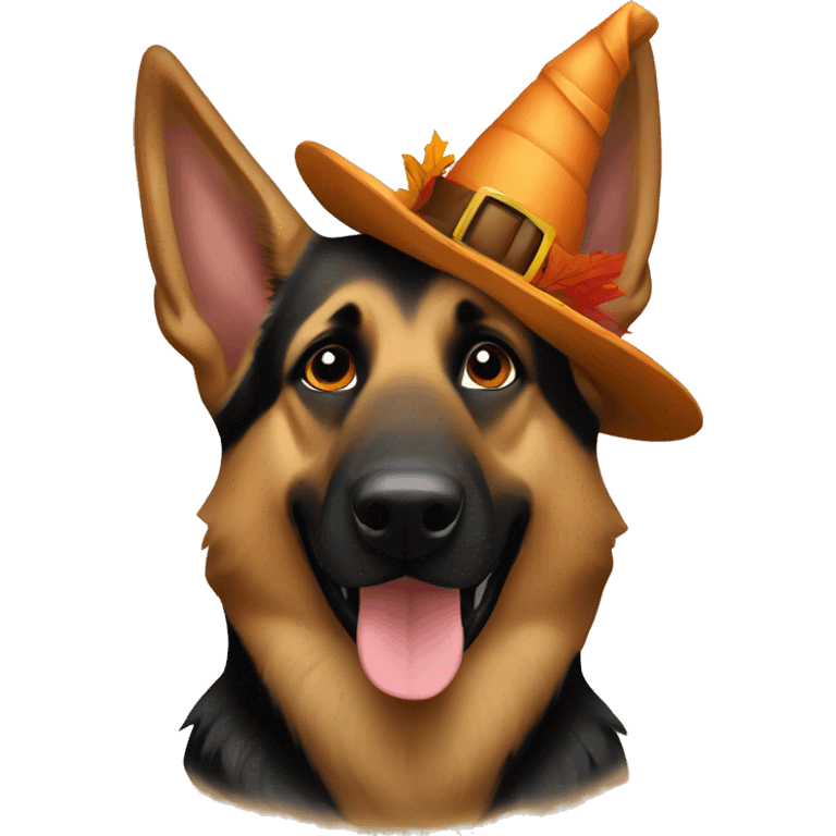 German shepherd dog happy thanksgiving  emoji