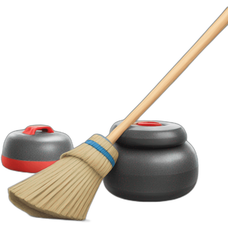 Curling stones and brooms emoji