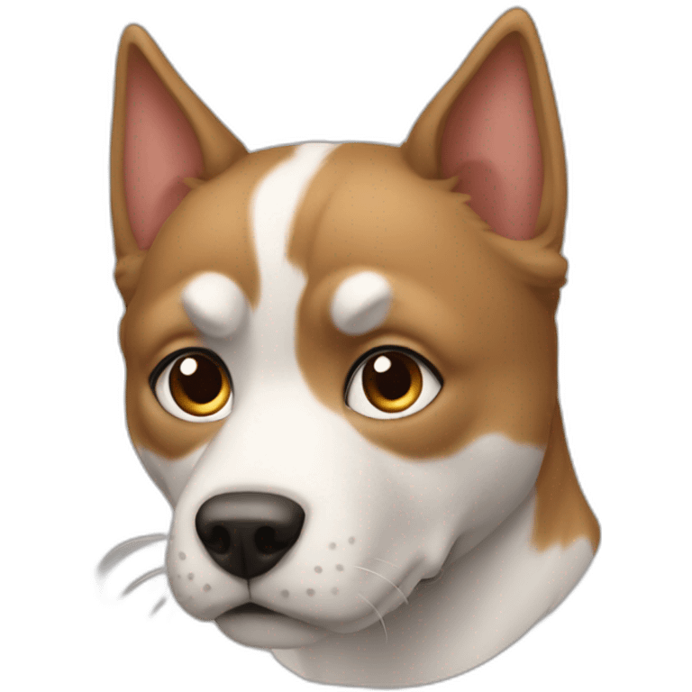 Chien mangent un chat emoji