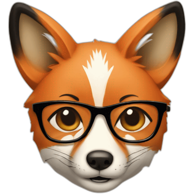 fox with glasses and black hair emoji