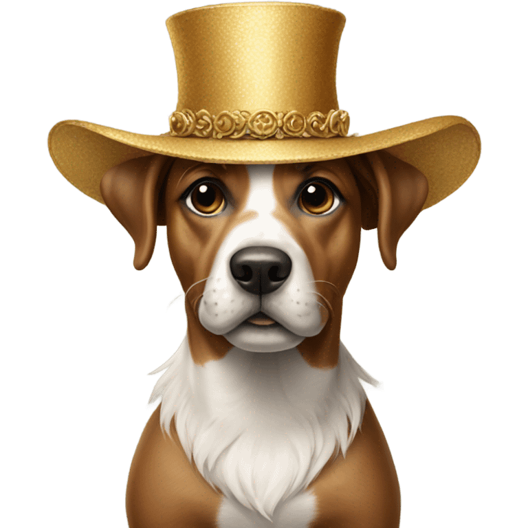 Dog in a fancy hat emoji