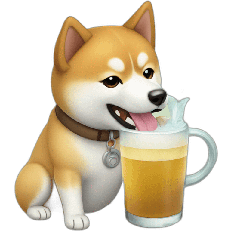 shiba inu drinking mate argentino emoji