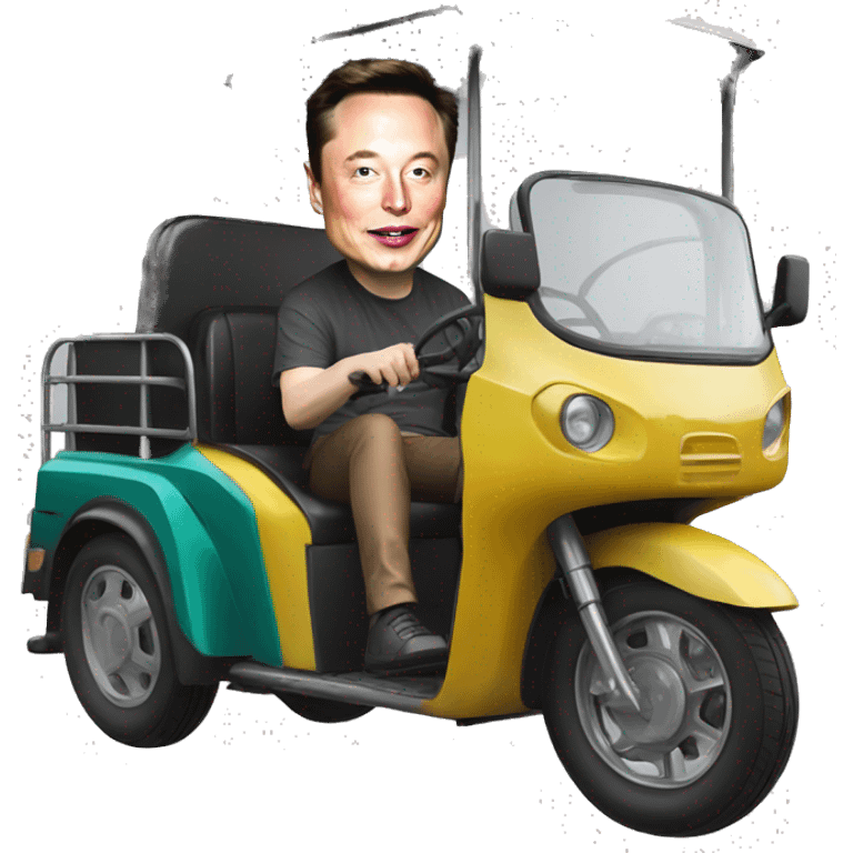 elon musk in a tuk tuk emoji