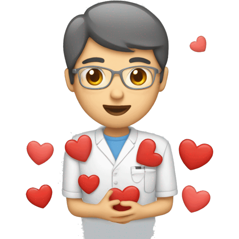 Enfermera con corazones emoji