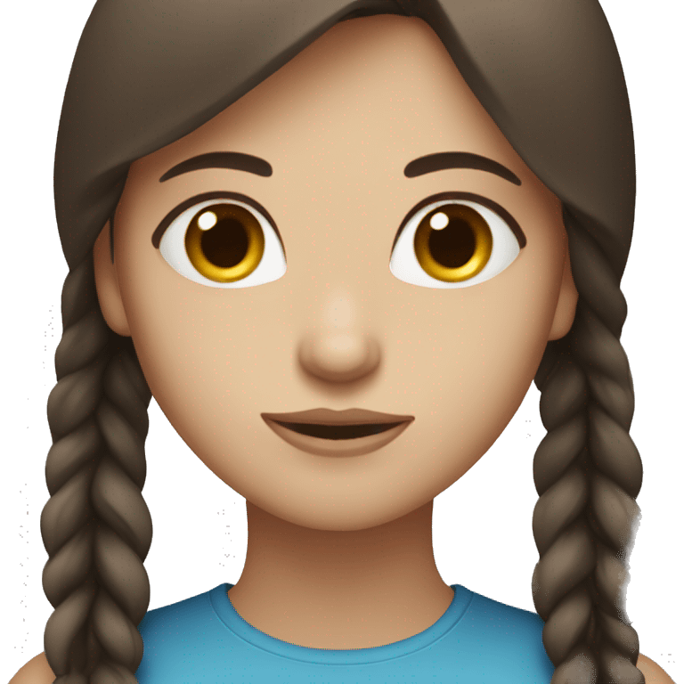 woman with long dark brown hair blue eyes emoji