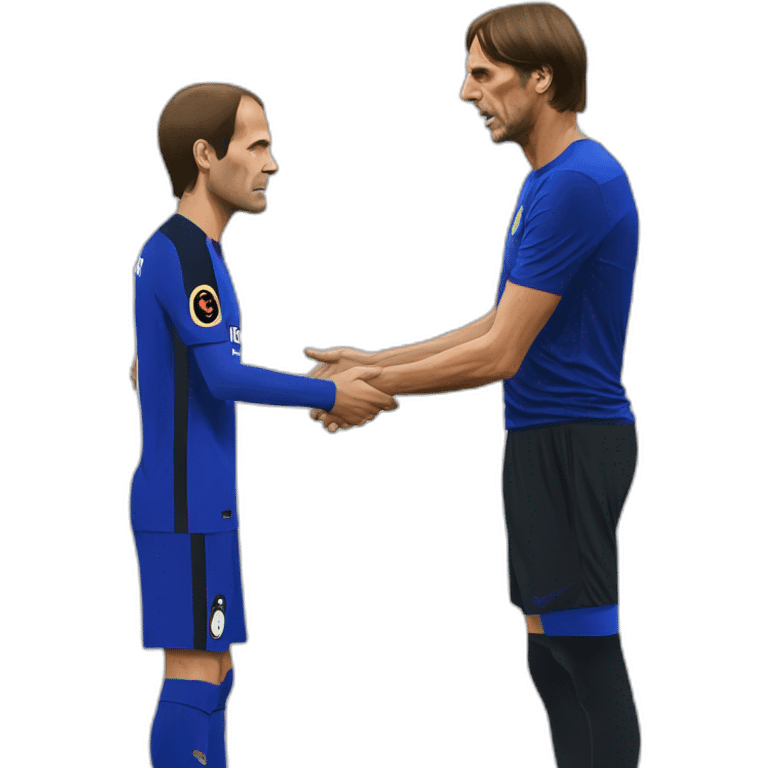 Antonio Conte angry handshake with Thomas Tuchel emoji