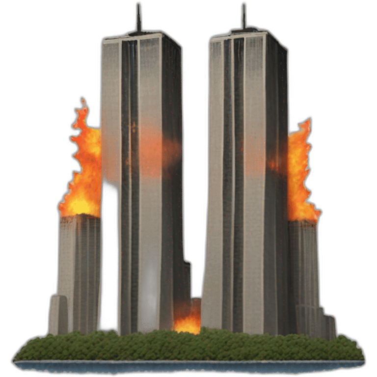 twin towers on fire emoji