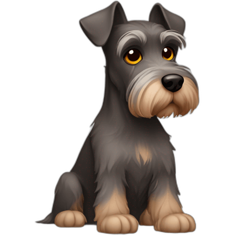 Brown schnauzer with a red nose and hazel eyes side angle emoji