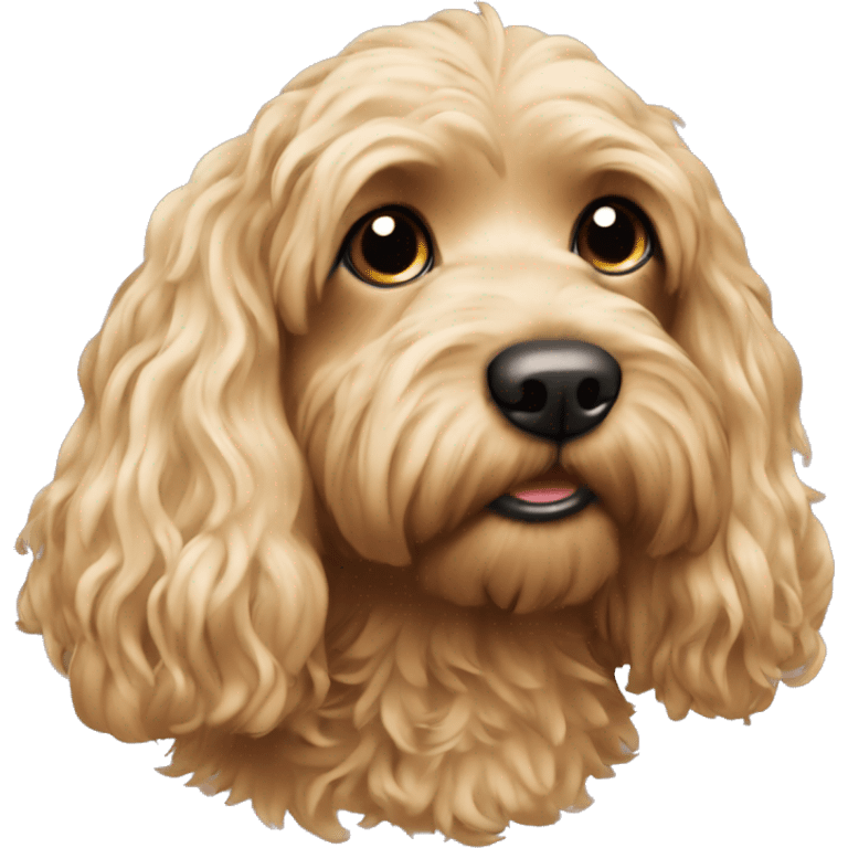 Cockapoo with woman long hair  emoji