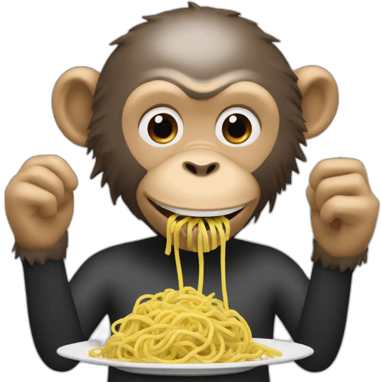 make me a monkey eating spaghetti emoji