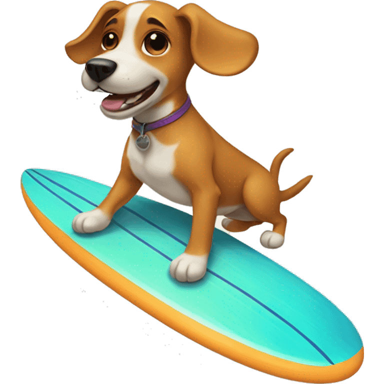 Surfing dog emoji