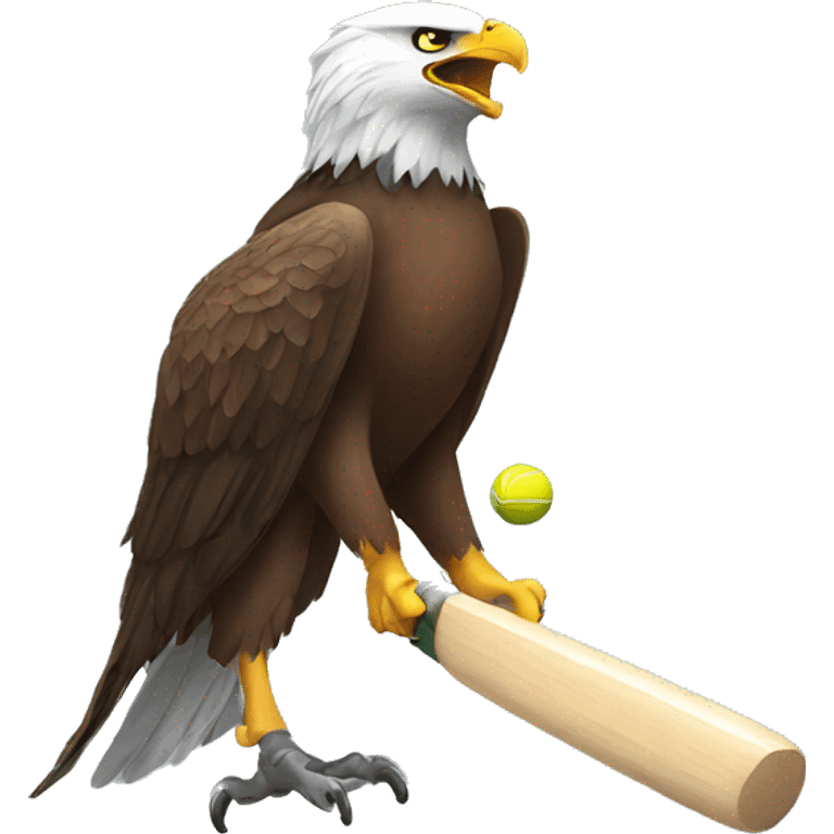 Eagle playing cricket  emoji